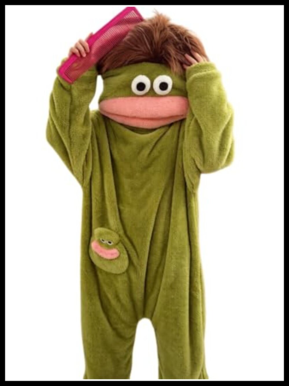 Oversized Coral Fleece Hooded One-Piece Pajama